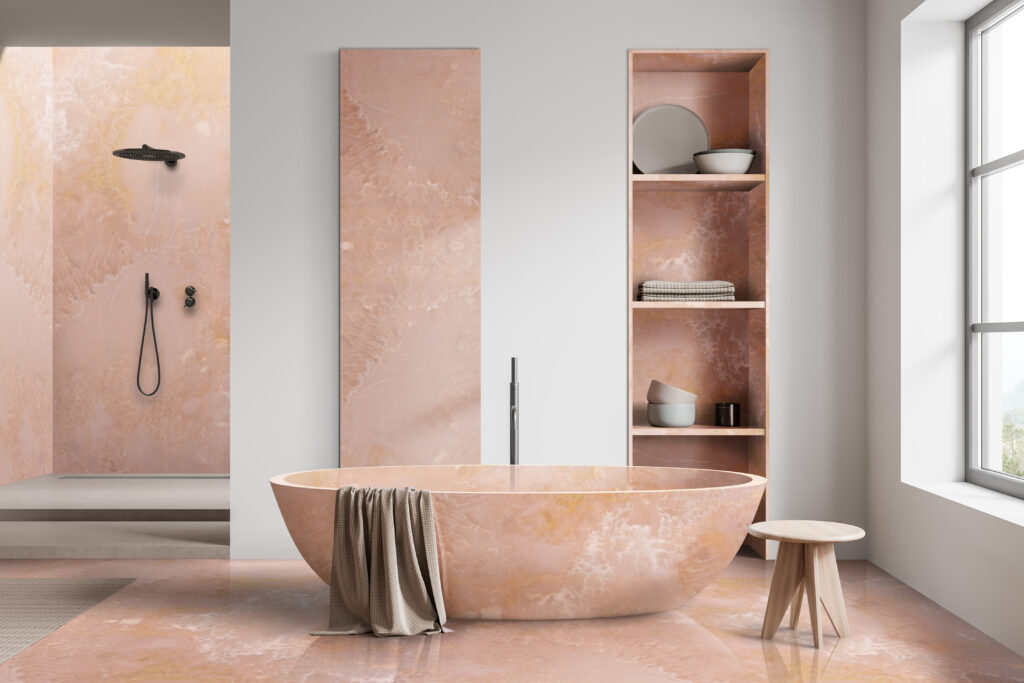 bagno con onice rosa